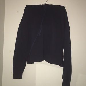 Blue flower cropped hoodie